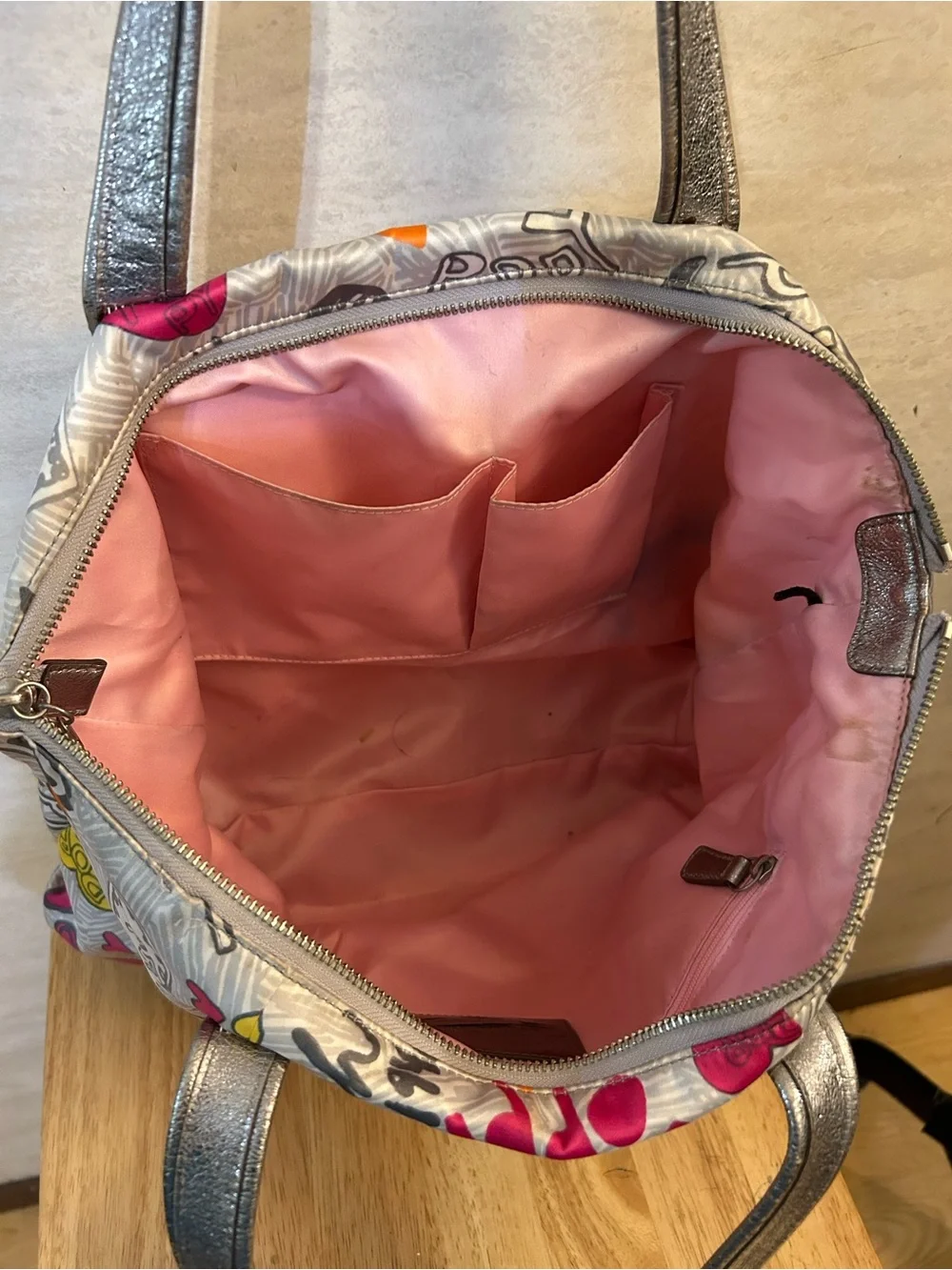 Authentic Coach Poppy Graffiti Hearts Glam Tote